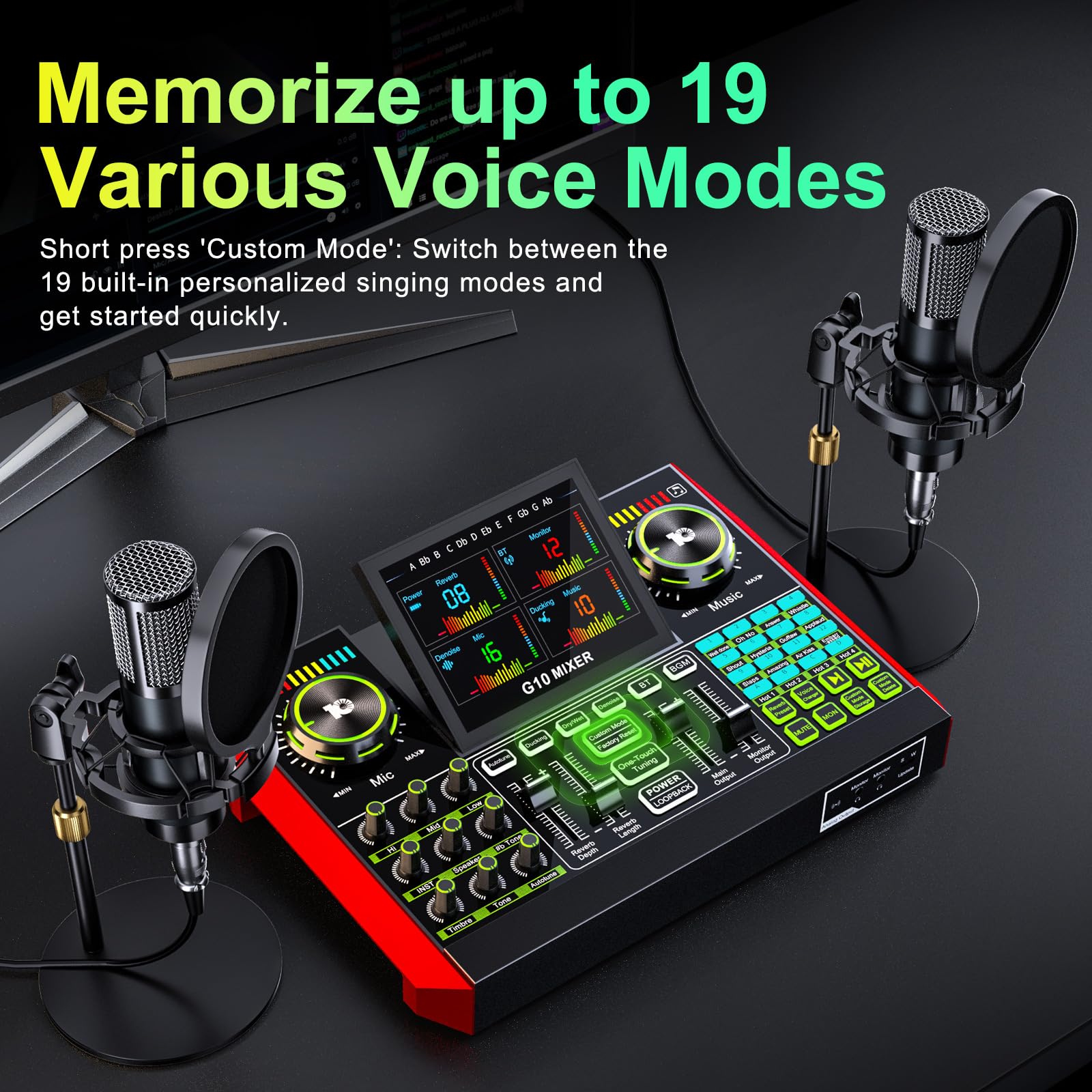 Amazon.com: TENLAMP G10 Creator Audio Mixer Bundle with Dual